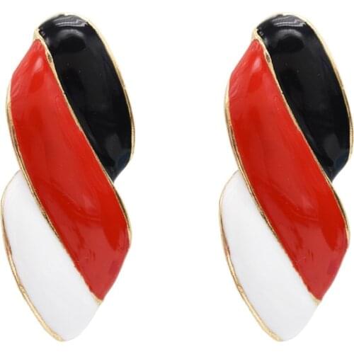 Unique Enamel Geometric Shape Drop Earrings for Women India Jewelry oorbellen Ladies Cocktial Party Jewelry Christmas Gift