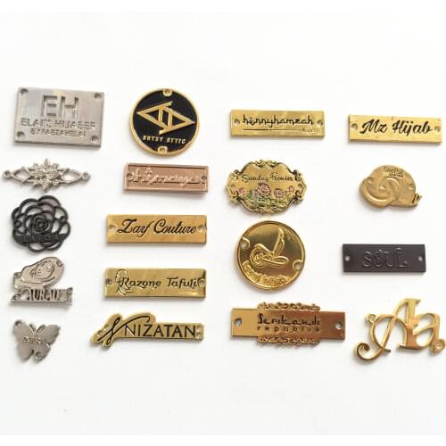 High Quality Cheaper Custom Garment Logo Metal Labels Tag For Clothing Swimwear