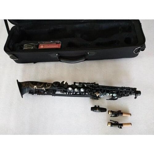 High Quality S-901 Soprano sax B flat Soprano saxophone curved pearl black professional grade Free shipping