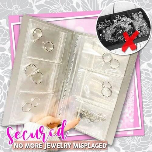 Reclosable Transparent Collect Holder Jewelry Storage Book Necklaces Rings Jewelry Gifts Storage Transparent Jewelry Storage