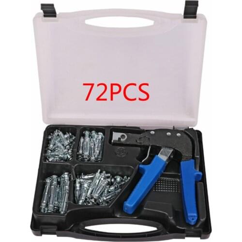 1Pc Riveter Nail Hollow Hand Tools & 42-72PCS/Set Gecko Nail Hollow Screw Expansion Bolts Kits Screw Head Anchor Bolt Accessorie