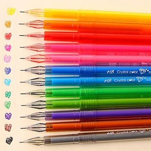 12 Colors Students Cartoon Fresh Star Color Cute Gel Pen Set Study Stationery