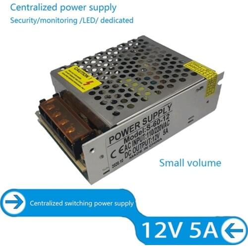 12V 5A Switch Power Supply 60W Light Transformer 220V to 12V Power Supply Source Adapter for LED Strip CCTV