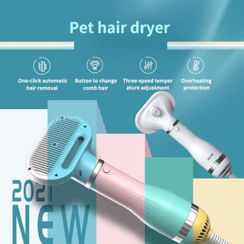 2-In-1 Portable Dog Dryer Dog Hair Dryer And Comb Brush Pet Grooming Cat Hair Comb Dog Fur Blower Low Noise For Small Medium Dog