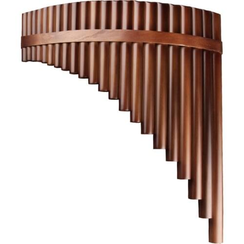 22 Pipes Pan Flute Worldwide Woodwind Musical Instruments C Key High Quality Pan Pipes Bamboo Pan Flute with Black Leather Bag