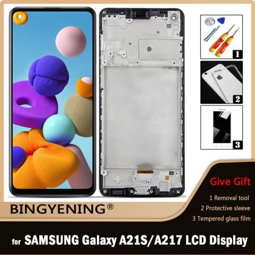3pcs/5pcs/10pcs For Samsung Galaxy A21s A217 SM-A217F/DS Full LCD Display Screen Touch Digitizer Assembly with Frame Replace