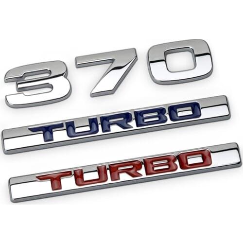 3d Metal Car Stickers 370 Turbo Letters Number Emblem Decoration Trunk Exterior Auto Badge for Honda Automobile Accessories
