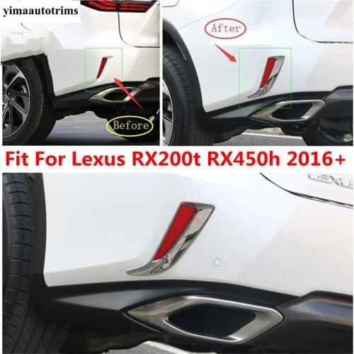 Yimaautotrims Auto Accessory Fit For Lexus RX RX450h 2016 2017 2018 2019 2020 Chrome Rear Bumper Tail Fog Lights Lamp Cover Trim