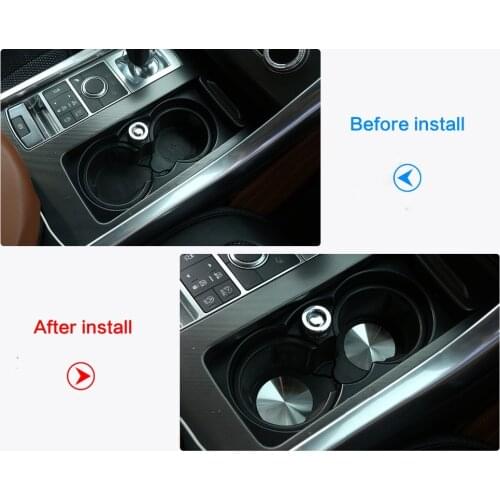 Stainless Car Central Cup Holder Cover Mat Trim For Land Rover RR Sport For RR Vogue For Discovery Sport Discovery 4