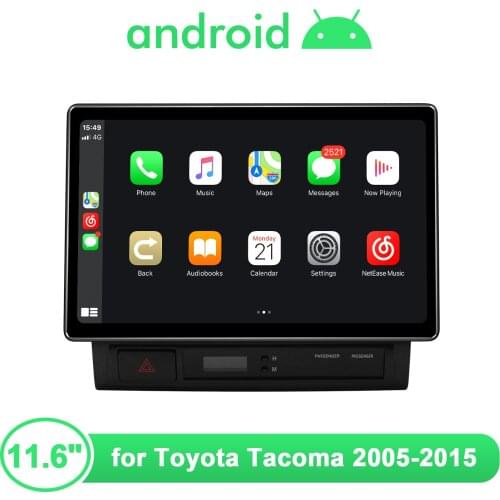11.6 Inch Android 10.0 Screen Car Video Player 1920X1080 Support GPS Navigation/Carplay/4G/Fast Boot For Toyota Tacoma 2005-2015