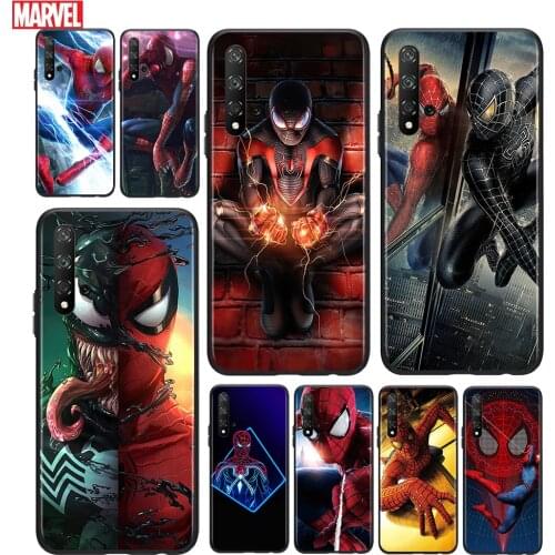 Cool Marvel Spider Man For Huawei Honor 10 20 30 10i 20i 30i 10X V20 V30 20S 30S 30i X10 Pro Lite Black Silicone Soft Phone Case