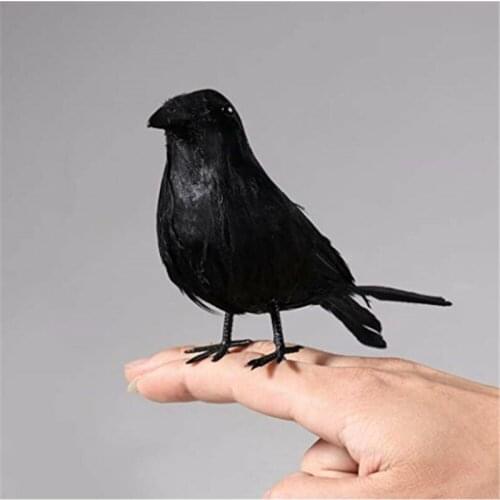 Black Lifesize Simulation Raven Movie Prop Fake Crow Halloween Fake Bird Hunting Decor Ghost Halloween Artificial Crow Bird