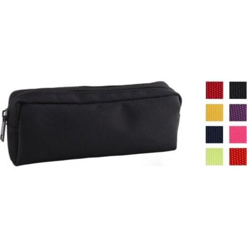 Black Canvas Pencil Case School PencilCase for Boys Girls Simple Candy Color Large-capacity Pencil Cases Stationery Cosmetic Bag