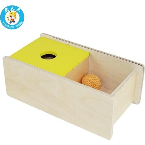 Montessori Baby Infant Toys Shape Matching Box Early Education Teaching Aids Wooden Toys Imbucare Box With Flip Lid - Knit Ball