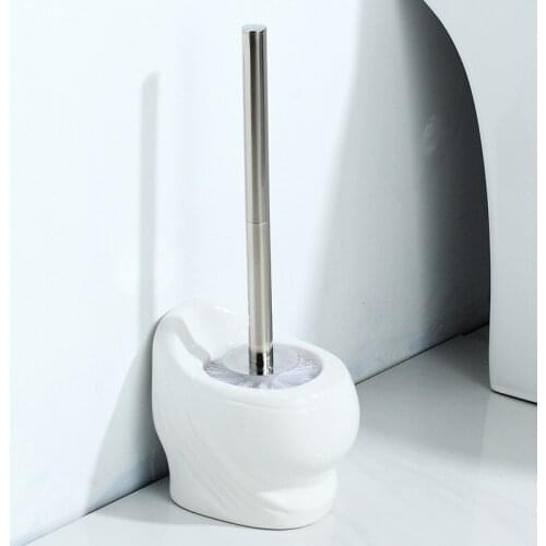 Toilet Brush Holders Bathroom Clearing Tool Standing Set Lavatory 304 Stainless Steel Ceramic Toilet Brush Holder Bath Hardware
