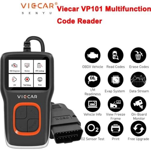 Viecar VP101 Auto Code Reader Car Scanner Analyzer Automotive OBD 2 OBD2 Diagnostic Tools PK CR3001 ELM327 V1.5 Free Shipping