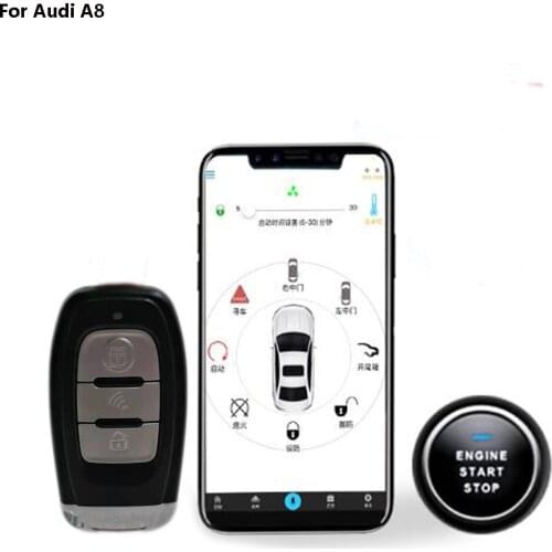 For Audi A8 2015-2017(original car with push button) add remote start system keyless entry system and mobiephone app control