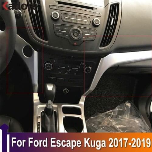 For Ford Escape Kuga 2017 2018 2019 ABS Matte Interior Center Control Cover Trim Panel Decoration Car Styling Accessories