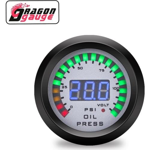 「DRAGON」GAUGE Factory sales 52mm Automobile Oil pressure meter Digital display 0~10×100kpa 12 volt car universal Gauge Pods