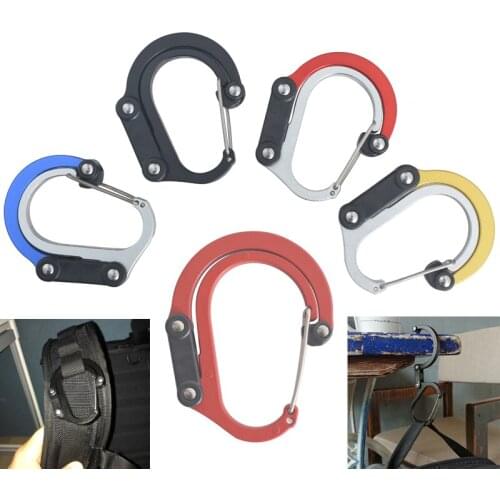 Hybrid Gear Clip - Carabiner Rotating Hook Clip Non-Locking Strong Clips for Camping Fishing Hiking Travel Backpack Out