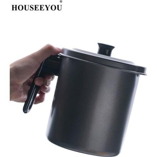 HOUSEEYOU 1400ml Metal Oil Vinegar Sauce Dispenser Olive Pot Gravy Boat Japan Big Capacity Stainless Steel Filter Kitchen Tools