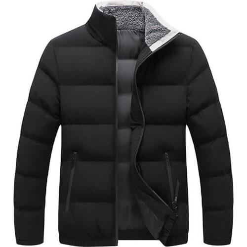 2021 Korean Style Stand Collar Men Ultra Parkas Jacket Winter Clothes Cotton Warm Male Parkas Coats Streetwear Plus Size