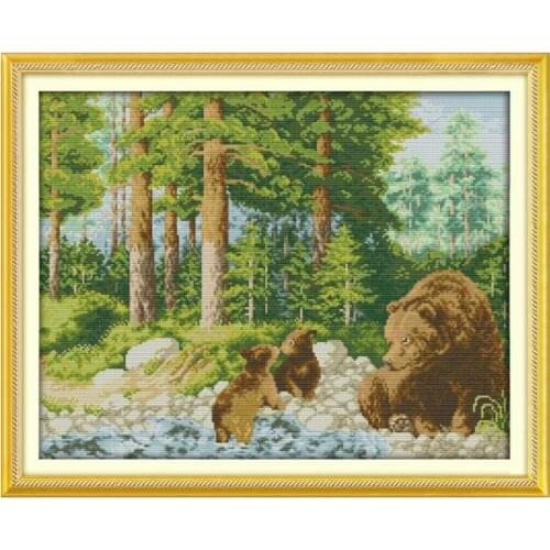 The happiness of the forest cross stitch kit 14ct 11ct count printed canvas stitching embroidery DIY handmade needlework