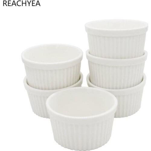 4oz/120ml Ceramic Ramekins Porcelain Souffle Cup Pack of 6