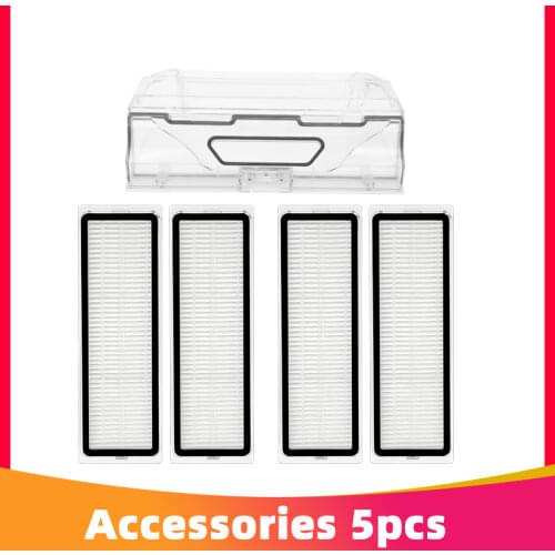 Dustbin Box and Hepa Filters Spare Combination Set for Xiaomi Mi Robot Vacuum Mop 1C 1T and Dreame F9 Robot Vacuum Cleaner Parts