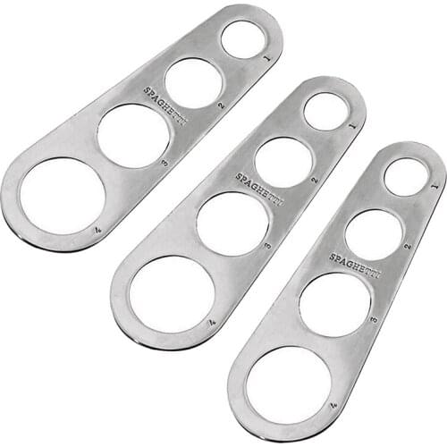 New 3 Pcs Stainless Steel Spaghetti Measurer Tools Pasta Portion Control Gadgets with 4 Serving Portion Cooking Tools