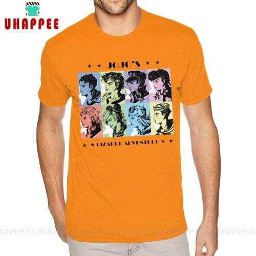 Awesome Vintage JoJo Bizarre Adventure T Shirt Custom Short Sleeve Mens For Mens Over Size Orange Shirts