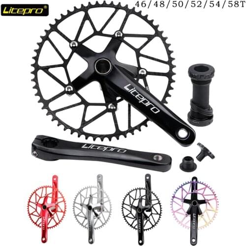 Litepro Folding Bike Crankset Bcd Crown 130 Hollowtech 2 Power Meter Crank integrated Arms Connecting Rods for Bicycle 170 Bmx