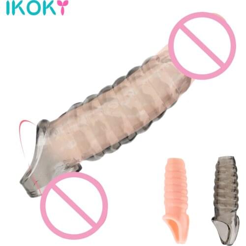 Penis Extender Sleeve Cock Ring Sex Toys For Men Man Enlargement Male Condom Adult Products Erotic Intimate Goods Sex Shop