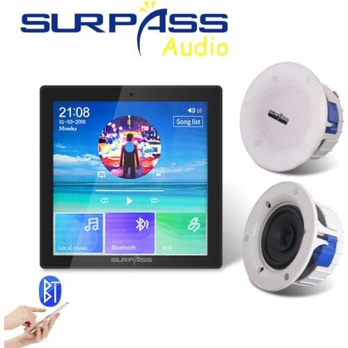 Smart Home Audio Bluetooth Stereo Wall Amplifier Power Fm Radio HiFi Ceiling Speaker Digital Background Music for Bathroom Hotel