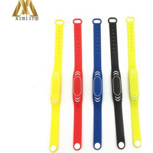 Waterproof Adjustable Long Range Silicon IC Wristband Colorful 13.56MHz MF IC Wristband TK4100 Tags Free Shipping