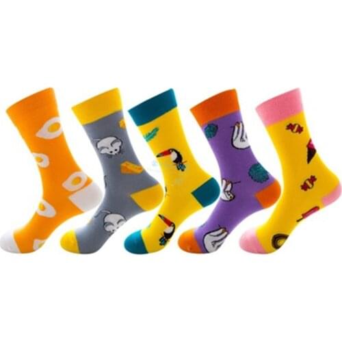 Poached eggs, mice, woodpeckers, gibbon arms, snacks, cotton socks for men and women ZQ020