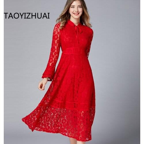 TAOYIZHUAI high street style long race women dress fit and flare empire waist flare sleeve plus size luxury party for lady 16218