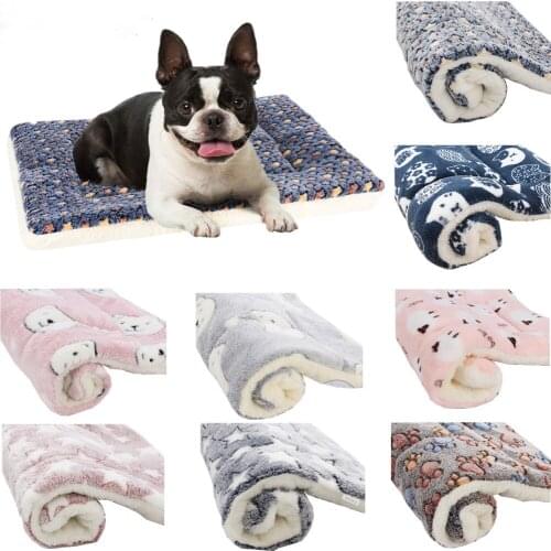 Winter Warm Dog Bed Soft Fleece Pet Blanket Cat Litter Puppy Sleep Mat Lovely Mattress Cushion for Small And Large Dogs 5 Size