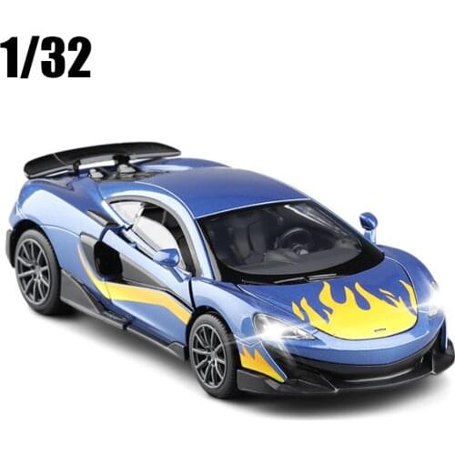 1:32 McLaren 600lt P1 650s Die cast Alloy Car Model Pull Back 4 Doors Open Collectibles Kids Gift Toy Free Shipping