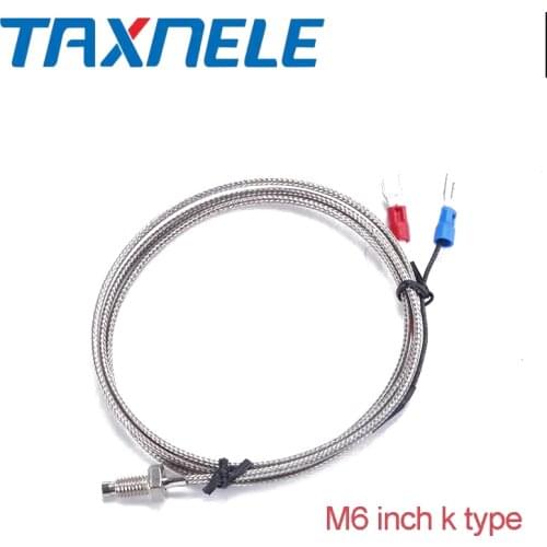 1PCS K Type Thermocouple Surface Thermocouple M6 1M 2M, Temperature Controller Sensor