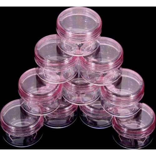 10Pcs 5ml Face Cream Bottles Cosmetic Jar Empty Eyeshadow Case Glitter Container Eye shadow Plastic Empty Nail Pots Beauty Tool