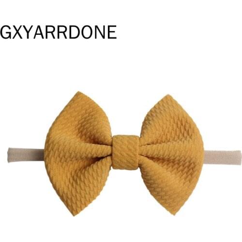 10pcs Baby Girls Nylon Headband Soft Solid Elastic Hair Bowknot Vintage 2019 DIY Hair Accessories For Girl Headwear 15 Colors