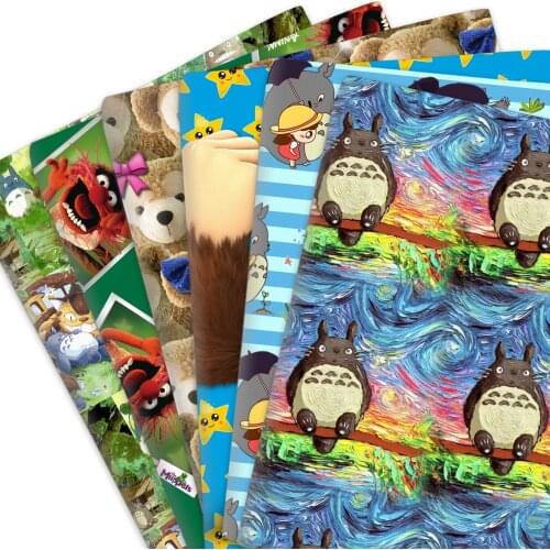 145*50CM Ghibli DIY Totoro Cartoon Polyester Cotton Fabric Patchwork Tissue Kid Home Textile Sewing Doll Dress Curtain Or 50*45