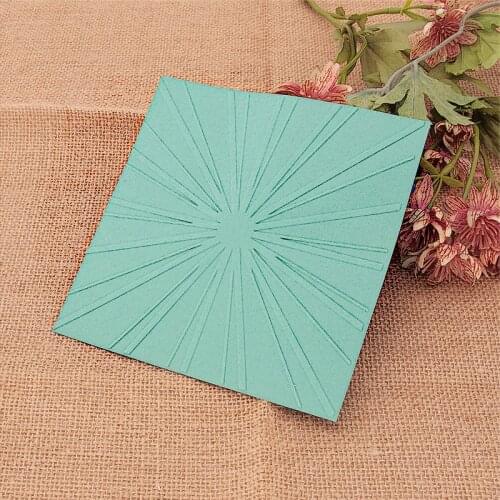 15x15 Suns Rays Embossing Folders Plastic Halloween Scrapbooking DIY Template Fondant Cake Photo Album Christmas Card Making