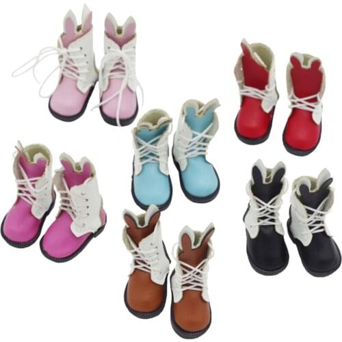 3.2cm Doll Boots for Blythes Doll Toy,1/8 Mini Leather Dolls Shoes for Blyth Azone BJD,Casual Puppet Shoes Accessories