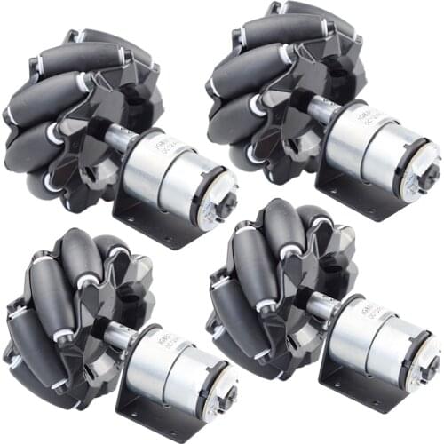 4pcs/set 15KG Load 96mm Omni Mecanum Wheel with 12V Speed Encoder Motor for Arduino Raspberry Pi DIY Robot RC Car STEM Toy