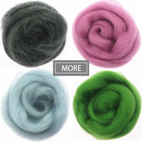 50/100g/bag Soft Felting Wool Tools Roving Wool Fibre for DIY Needle Felting & Wet Felting Doll Needlework Spinning