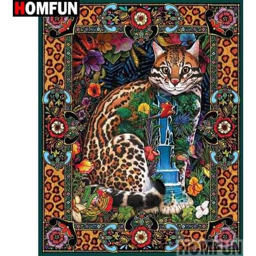 HOMFUN Full Square/Round Drill 5D DIY Diamond Painting "Cartoon cat" Embroidery Cross Stitch 3D Home Decor Gift A11299