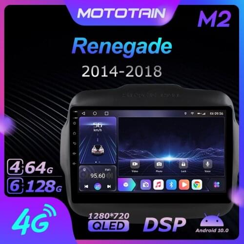 Mototain Autoradio automotive Radio 2 Din for Jeep Renegade 2014 2016 2017 2018 Android 10.0 Multimedia 4G LTE 6G Ram 128G Rom