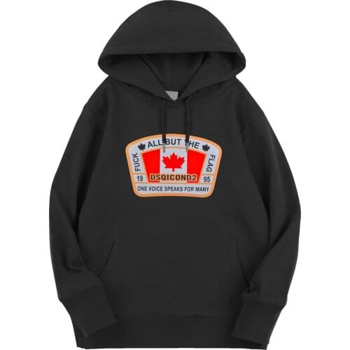 Winter style dsq brand Mens Hoodie 100% cotton casual long sleeve Unisex hoody warm letter Hoodie sweatshirt for men black